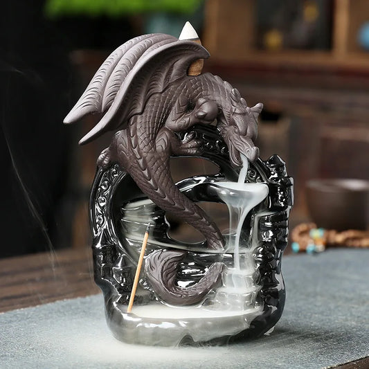 Ceramic dragon incense holder