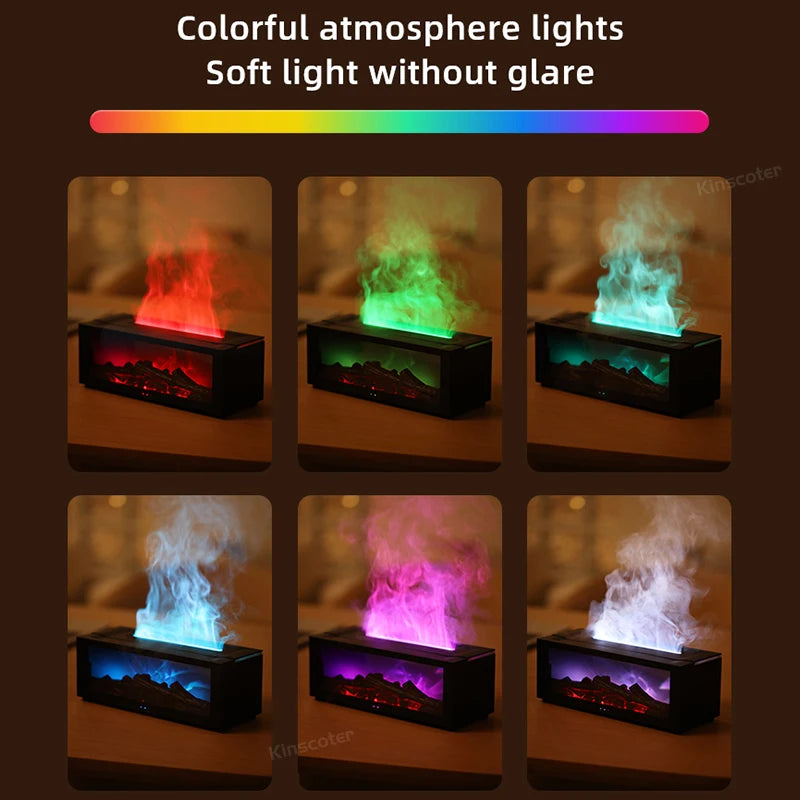 Fireplace style aroma humidifier