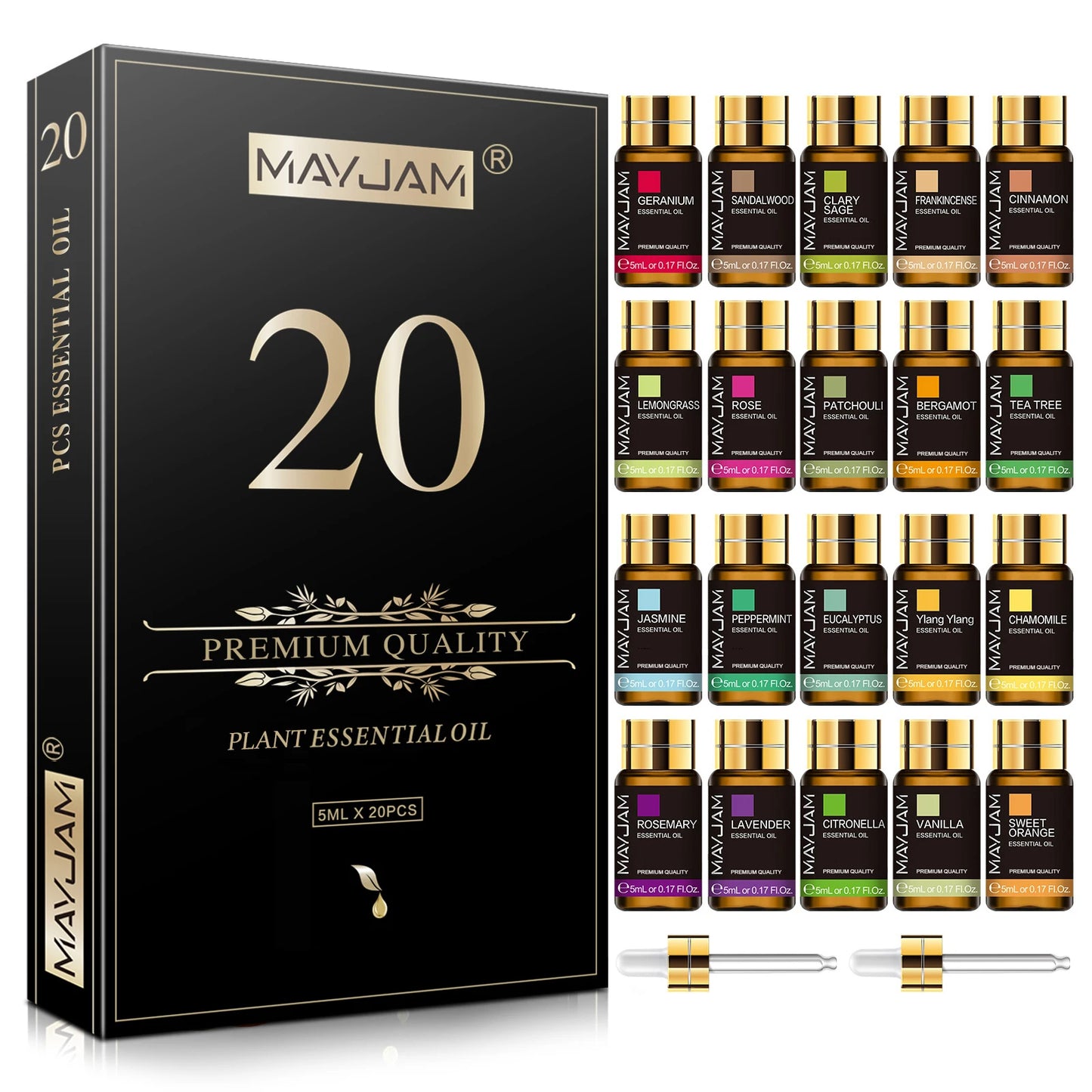 Juego 20 botellines de aceites esenciales MAYJAM para humidificadores