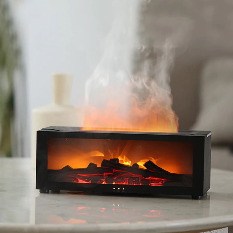 Fireplace style aroma humidifier