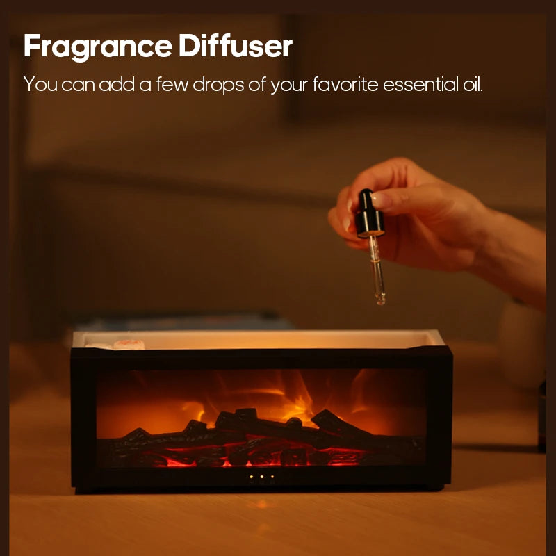 Fireplace style aroma humidifier